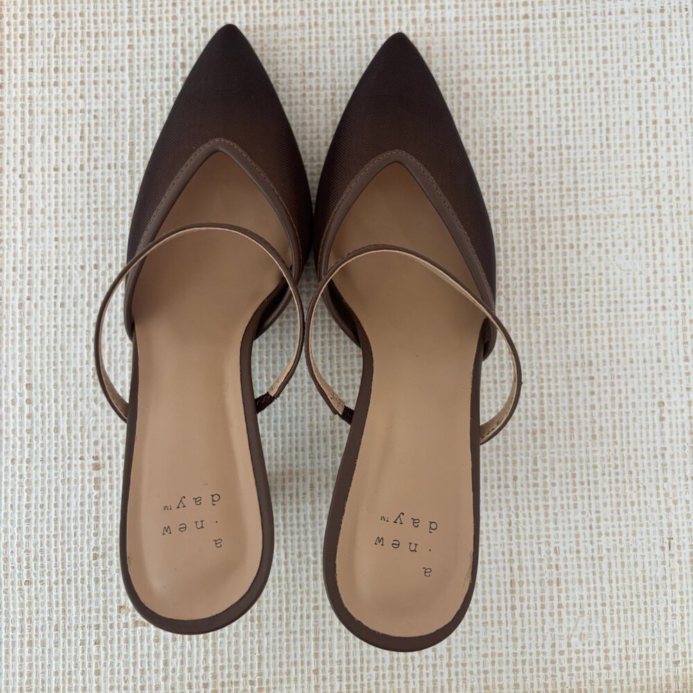 A New Day Sonia Mesh Mule Heels